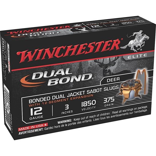 Winchester Ammunition Dual Bond Jacket Sabot 3" 12 Gauge Ammo, 5/box - SSDB123
